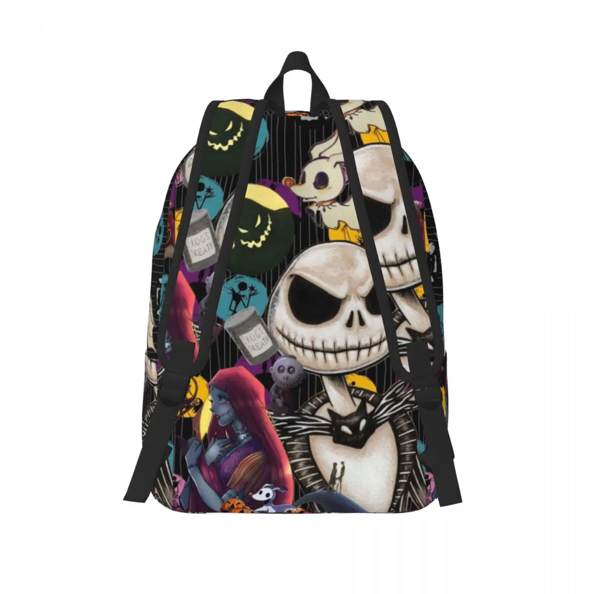 Custom 3D Printing Jack SkellingtOn Halloween Canvas Backpacks for The Nightmare Before Christmas College School Travel Bags
