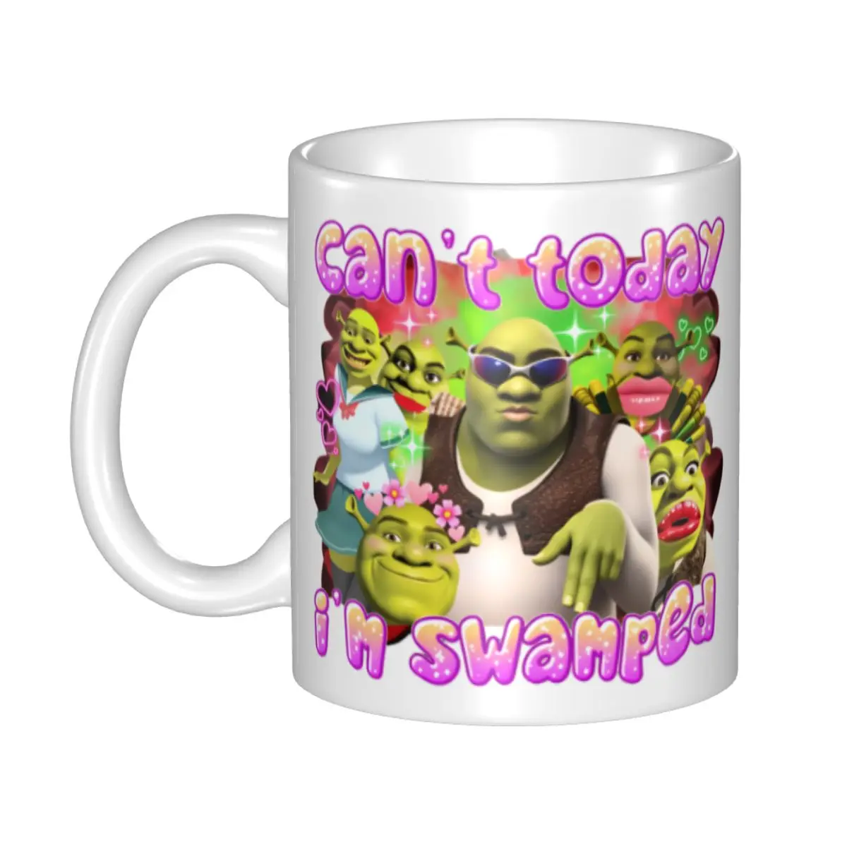 Lustige Cartoon-Shreks-Meme-Tasse, personalisierbar, kann heute nicht, ich bin gekocht, Kaffee, Keramik-Tasse, kreatives Geschenk