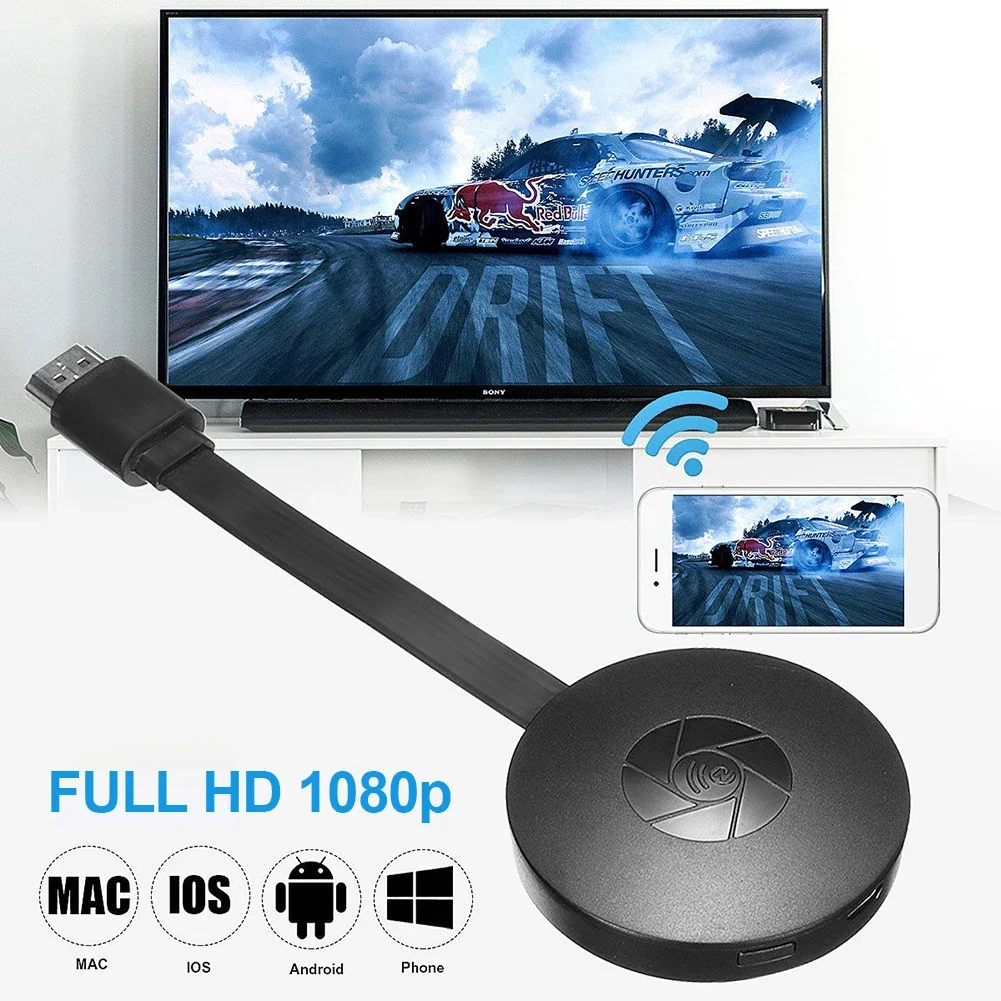 جهاز HDMI لاسلكي للتحطيم متعدد الأجهزة للهاتف المحمول متصل بالتلفزيون HD 1080P جهاز عرض للكمبيوتر Ipad WIFI جهاز عرض بشاشة حية