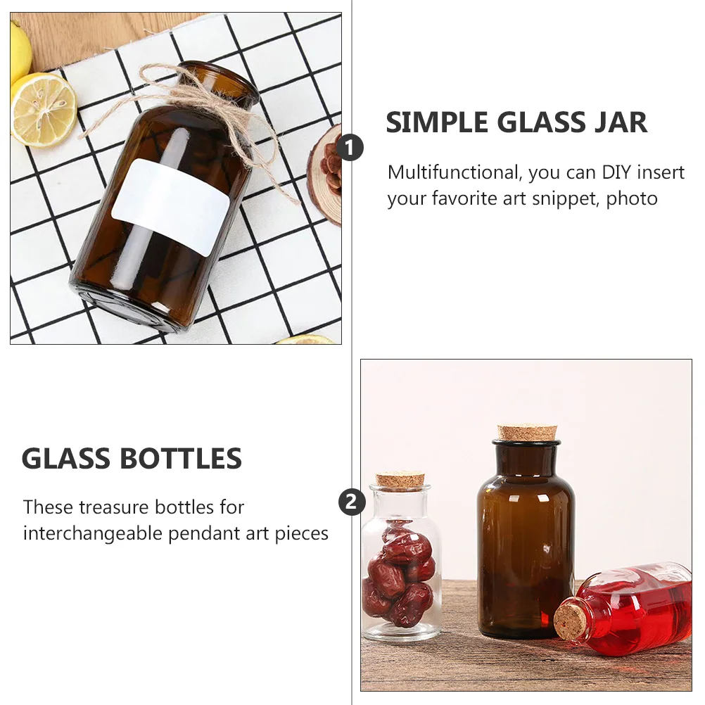 

2 Pcs Decoration Large Diameter Flower Arrangement Vase Can Tea Glass Bin Scented Experiment Bottle Simple Jar Vases Brown