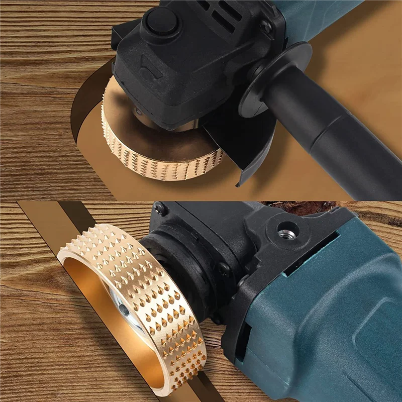 

A48I 5PCS Angle Grinder Wood Carving Disc Set, 4 and 4 1/2 Angle Grinder Attachments with 5/8 Inch Arbor, Stump Grinder Tool