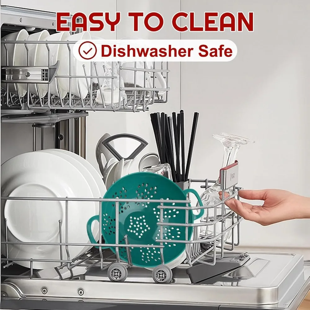 8 قطع مصفاة صغيرة للمطبخ، مصفاة بلاستيكية ملونة، وعاء مصفاة فواكه صغير بمقابض مزدوجة، مصافي توت متينة