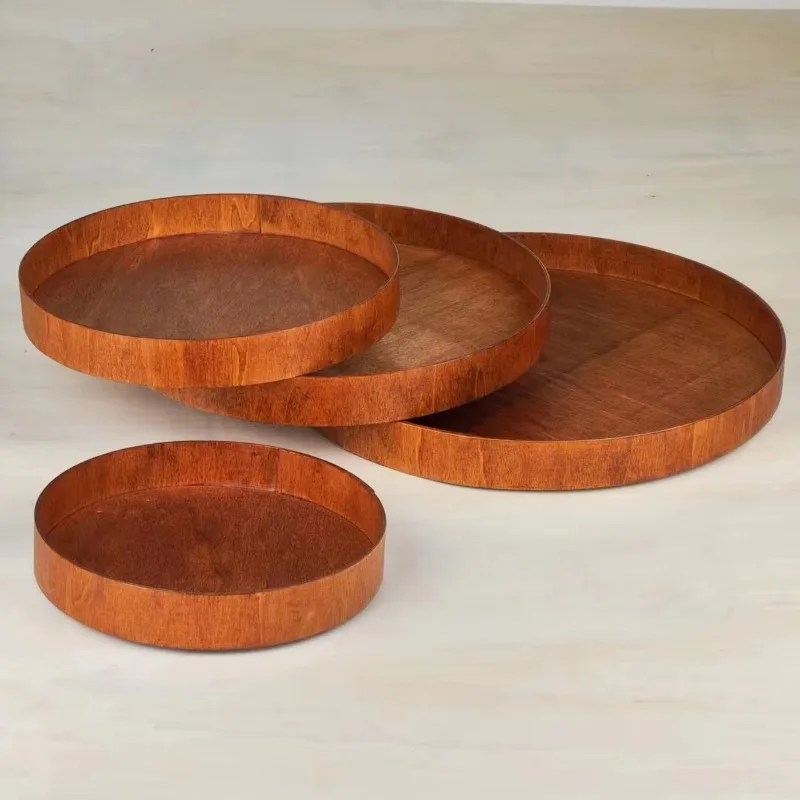 Vintage modern plywood storage tray wooden home decoration tray wardrobe kitchen bathroom dining table accessories