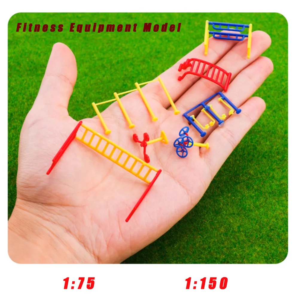 1:75 1:150 Simulation Miniature Fitness Equipment Model ABS Plastic Outdoor Sports Architectural Building Scene Decoration 1Set