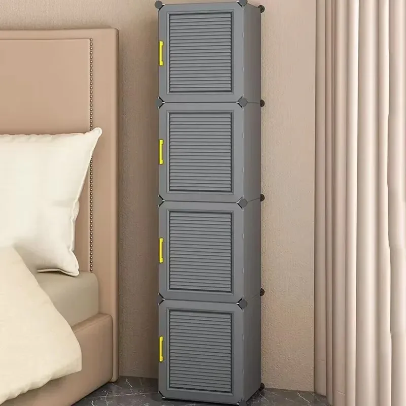 Modern Household Bedroom Furniture Folding Clothes Cabinets Multilayer Storage Locker Plastic Collapsible Dustproof Wardrobe