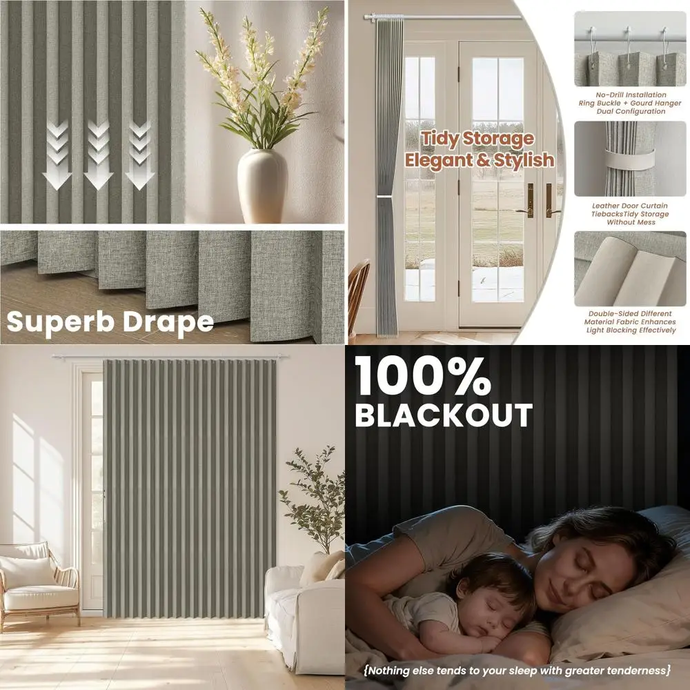 

Серая магнитная штора-гармошка 98x106 см - складная перегородка для патио и кладовой