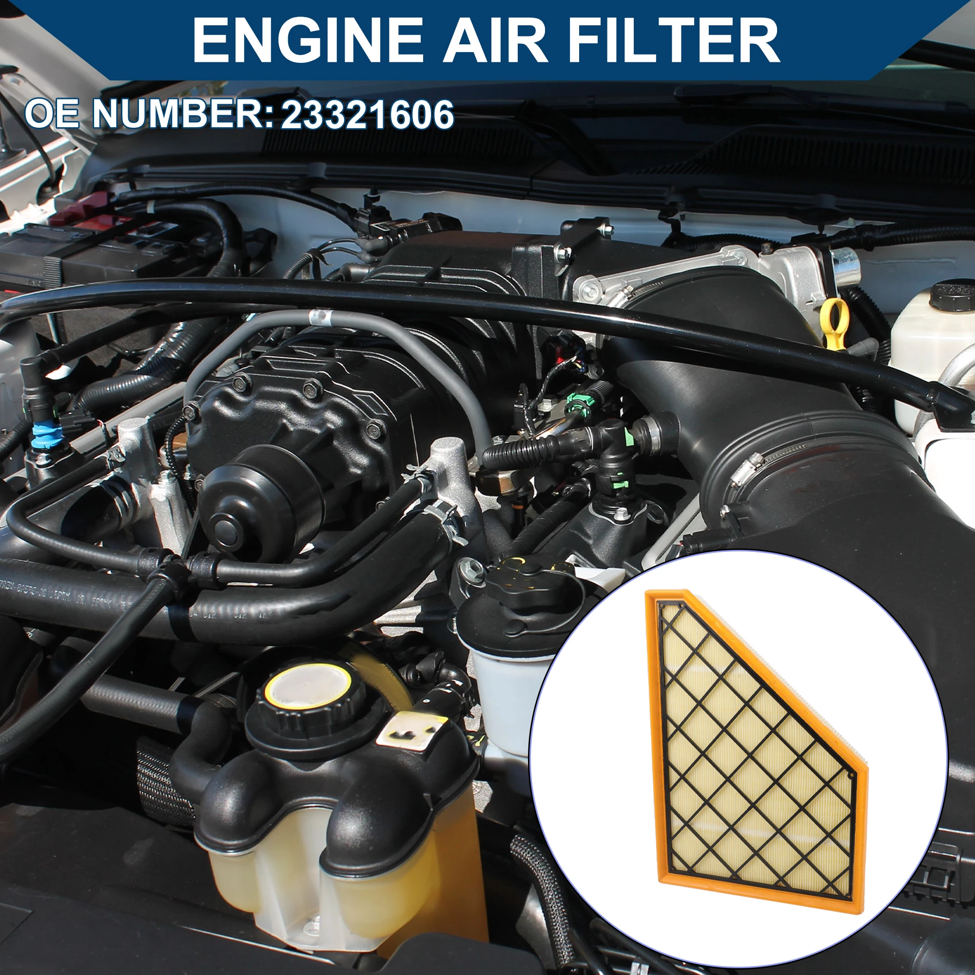

X Autohaux Car Engine Air Filter No.23321606 for Cadillac XT6 2.0L 3.6L 2021-2024 1 Pcs