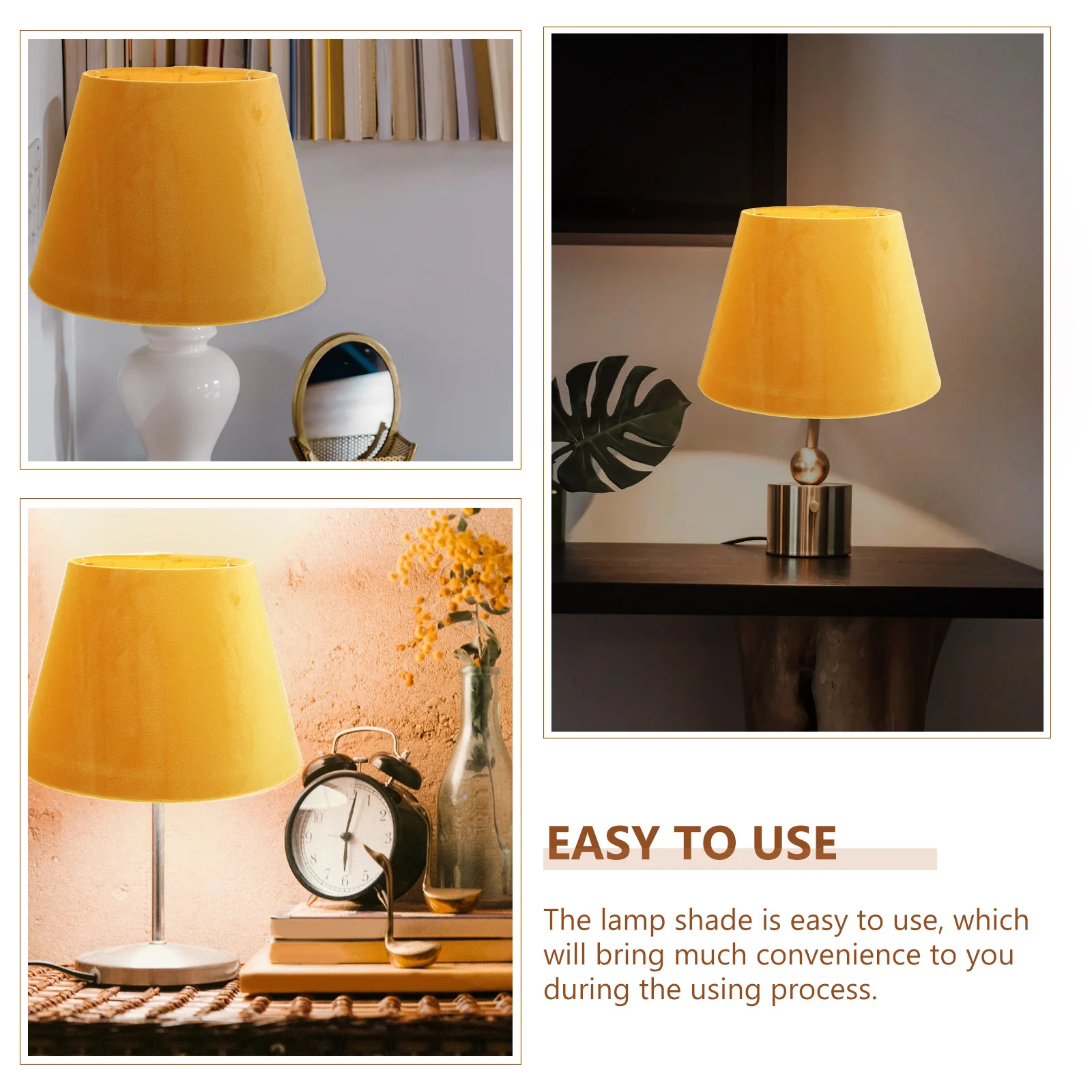 

1pc Golden Lampshade Simple Cloth Light Cover For Bedroom Wall Floor Lamp Household Decor Lined Lampshade Lighting Accessory