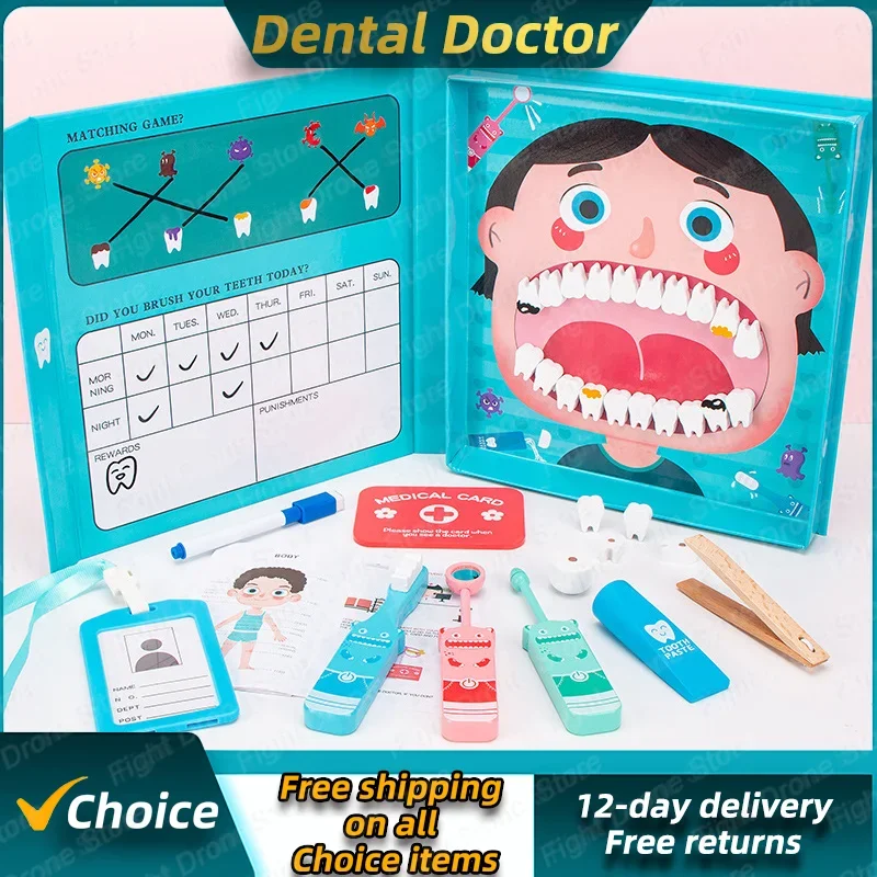 New Simulation Dentist Play Set Baby Dental Doctor Medical Kit Pretend Toy for Kids Hygienic Cultivation Role Play Game