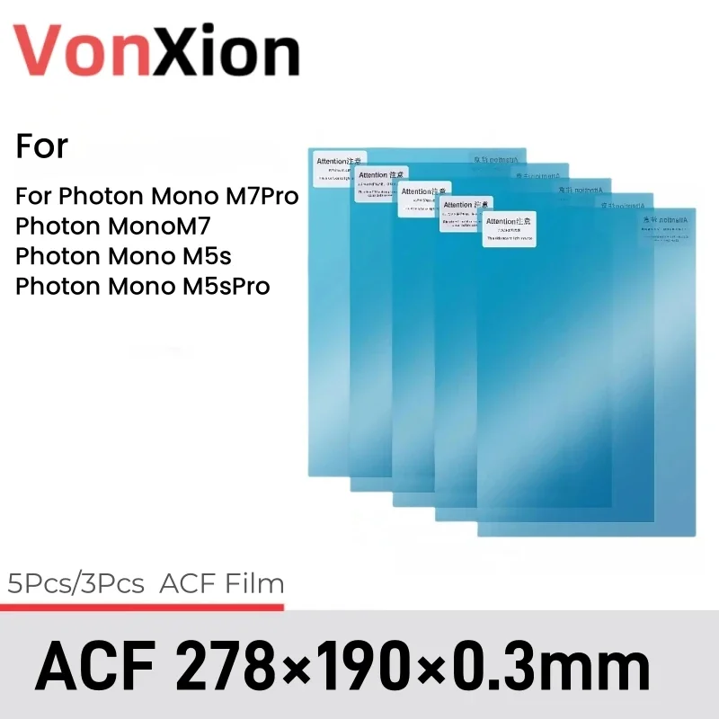 

Vonxion ACF Release Film 278x190x0.3mm For ANYCUBIC Photon Mono M7 Pro M7 M5s M5s Pro LCD SLA DLP UV Resin 3D Printer Parts