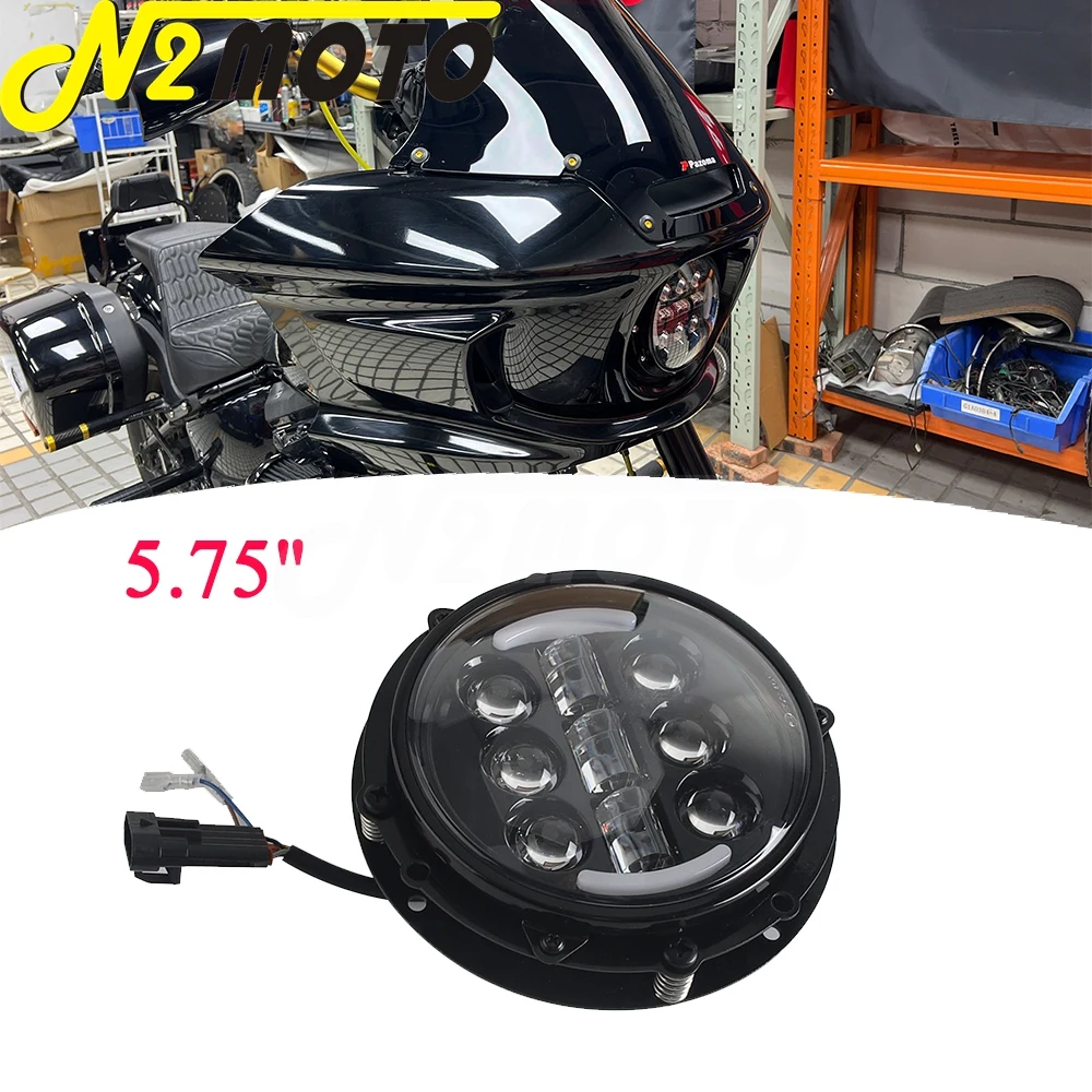 

Round Headlight Bracket Motorcycle LED Headlamp Turn Signal Light High Low Beam For Harley Softail Low Rider ST FXRST FXLRST