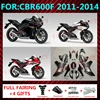 ABS 오토바이 전체 페어링 키트, CBR600F 2011 2012 2013 2014 CBR600 F CBR 600F 차체 풀 페어링에 적합, 신제품 1