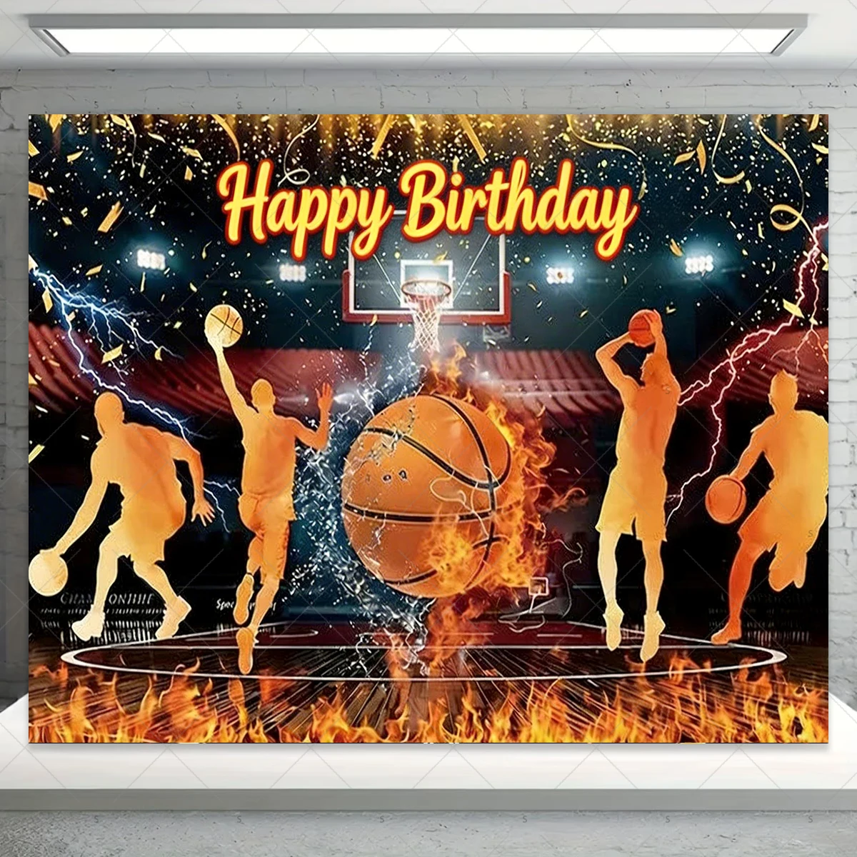 농구 테마 생일 파티 장식 배경 화염 농구 행사 배경 - Photography Sport 리뷰 및 가격