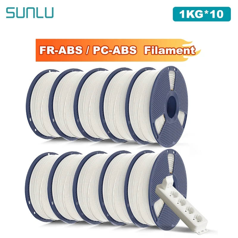 

SUNLU 10KG FR-ABS/PC-ABS Filament 1.75mm 1KG Spool(2.2lbs) for Electronics, Auto Parts,Industrial Parts&3D Printer