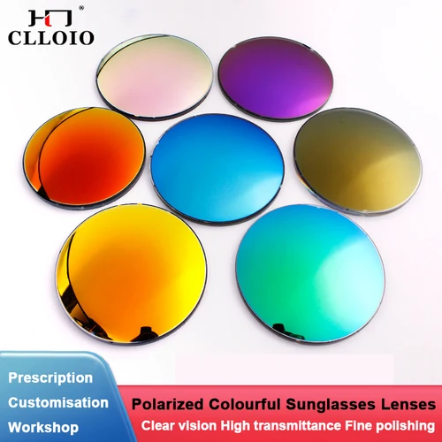 CLLOIO lentes de espejo coloridas polarizadas gris marrón rosa azul serie 1,56 1,61 1,67 lentes para miopía hipermetropía gafas graduadas