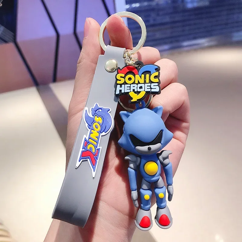 Creative Cartoon PVC Keychain Sony Series Pendant Cute Backpack Doll Keychain Sonic Kid Keychain Holiday Gift