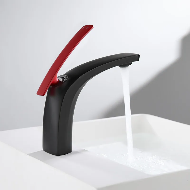 Grifo de lavabo para el hogar, grifo de agua fría y caliente para baño y balcón, grifo de cobre completo antisalpicaduras con presión de agua mejorada