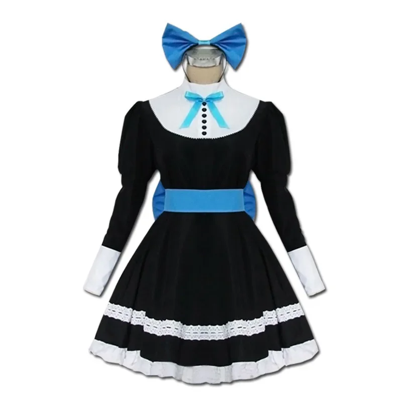Disfraz de Cosplay de Anime para niñas, medias de Panty, anarquía, vestido de sirvienta Lolita, cinturón, sombreros, ropa de fiesta de Halloween, otoño