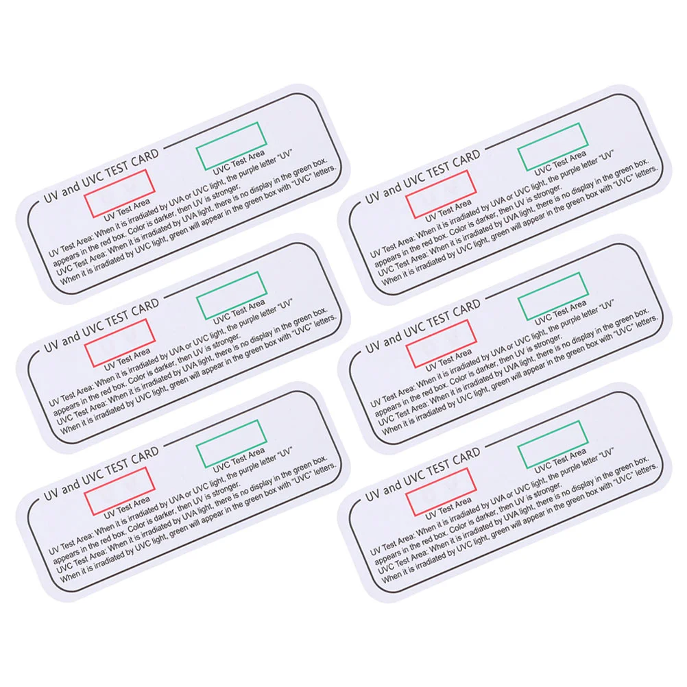 6 Pcs UV Test Paper Testing Cards Uvc Uvc-uva Tester Light Indicator Identifiers