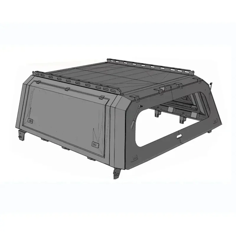 KQX Steel Top Level Truck Topper Camper Shell Pickup Canopy Hilux With Sliding Windows Pick Up Trucks
