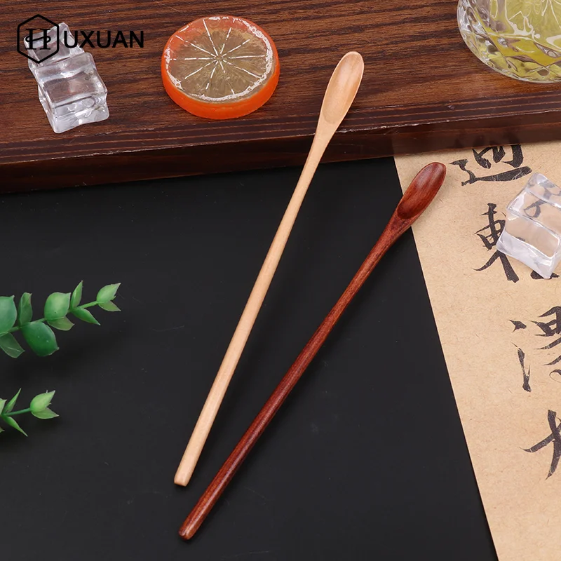 Japanese Cooking Honey Sugar Spoon Tea Coffee Stirring Spoons Long Handle Wooden Spoon Household Dessert Drink Spoon Small Spoon