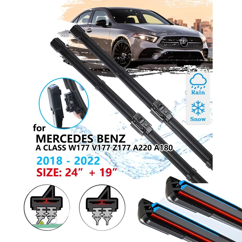 

Car Front Wiper Blade For Mercedes Benz A Class W177 V177 Z177 A220 A180 2018~2022 Windscreen Windshield Accessories Window 2021