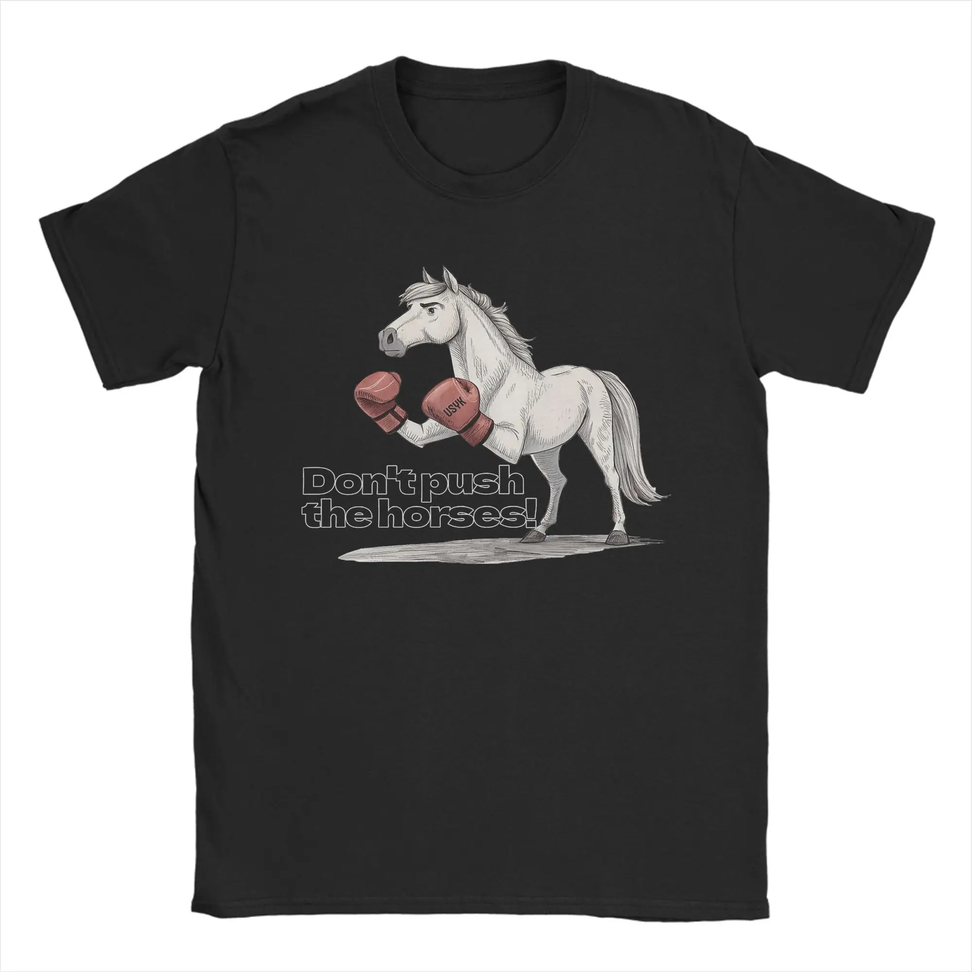 Printed Don’t Push The Horses T Shirt for Funny Meme Quote Tee Shirt Short Sleeve Tops Graphic T Shirts Women Clothing Y2K Top