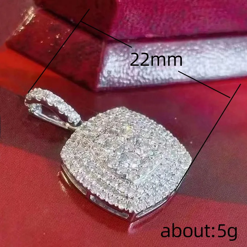 New Fashion 925 Sterling Silver Color Wedding Bridal Jewelry Shiny Flash Square Full Zircon Ring Necklace Factory Wholesale