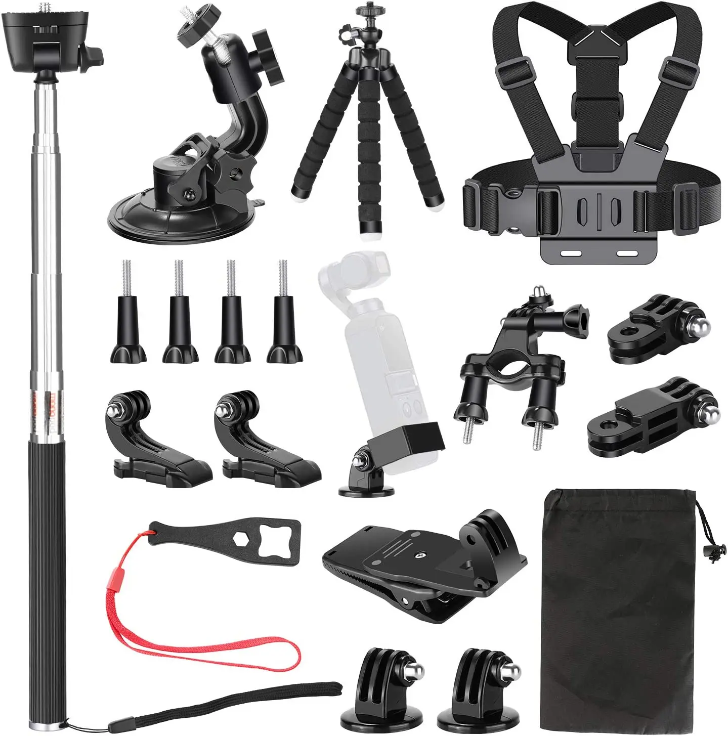 

Neewer 20-in-1 Expansion Accessory Kit for DJI Osmo Pocket Handheld Camera for Skiing Skating Running Bicycling