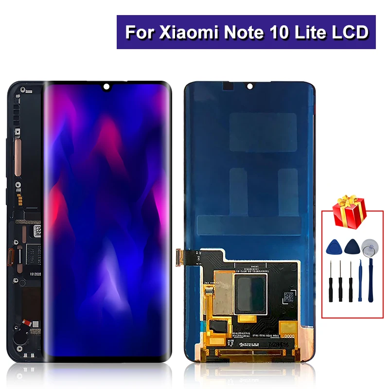 

6.47" Original For Xiaomi Mi Note 10 Lite LCD Display Touch Screen Digitizer For M2002F4LG M1910F4G Display Replacement Parts