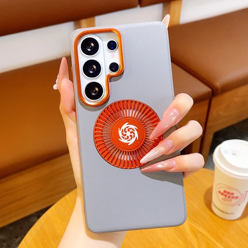 Magnetic Heat Dissipation Color Blocking Case for Samsung Galaxy S26 Ultra S25 S24 Shockproof  for Magsafe Metal Button Cover