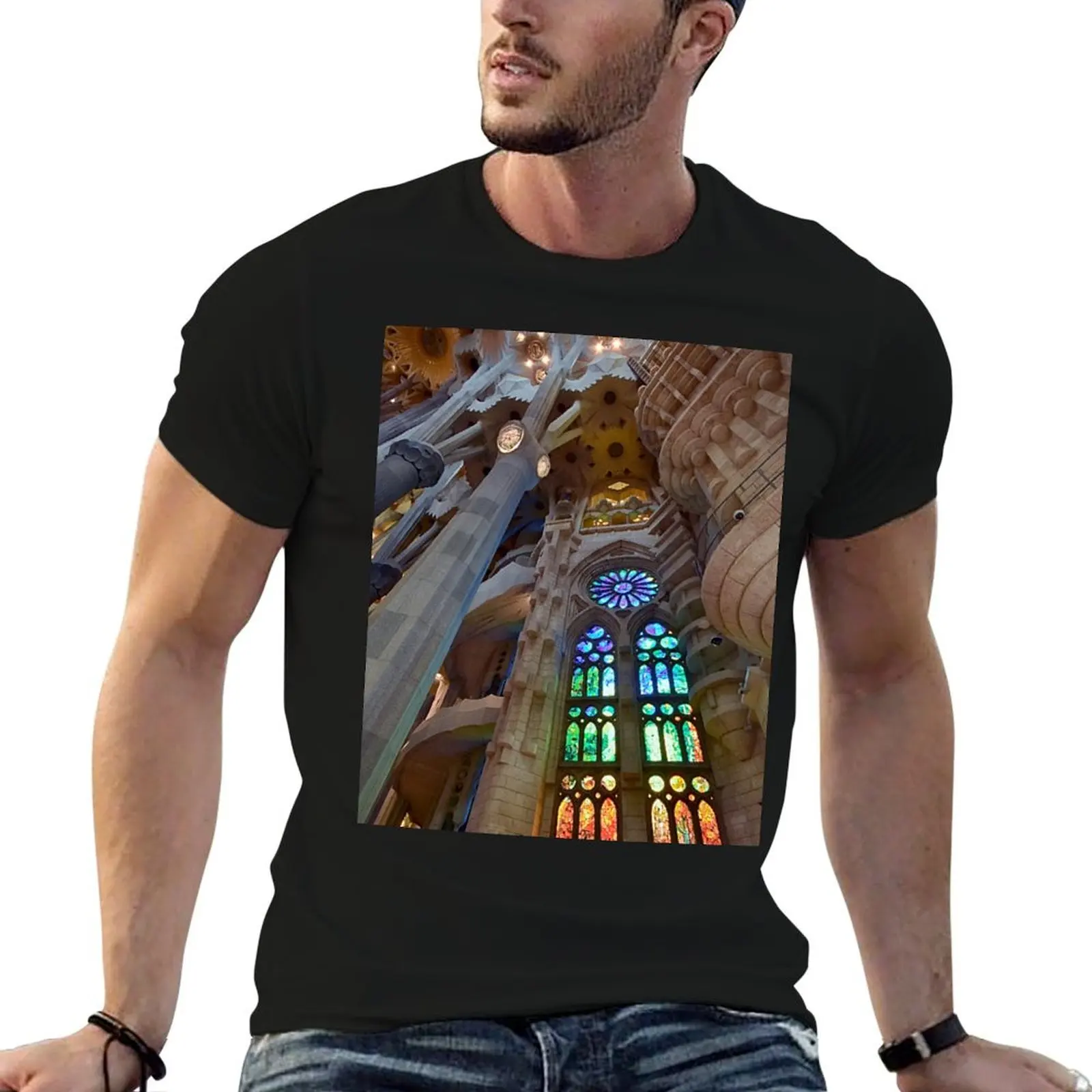 

Sagrada Familia, interior T-Shirt graphic t shirt vintage plus size clothes blue archive tees t shirt men