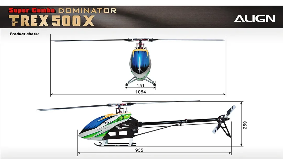 ALIGN T-REX 500X FBL 2.4GHz 6CH 3D Flybaless Torque Tube GPS RC Helicopter Align Trex 500 Accessories
