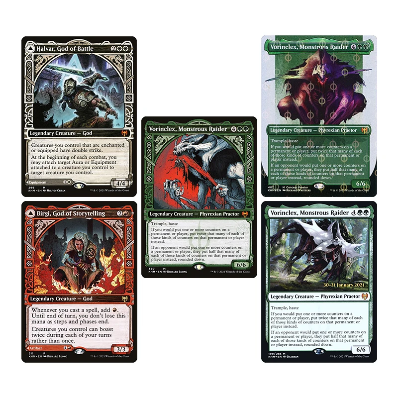 

Magic The Gatherings Storms Trading Card Game Diy Vorinclex,monstrous Raider Halvar,god of Battle Collection Card Toys Gift