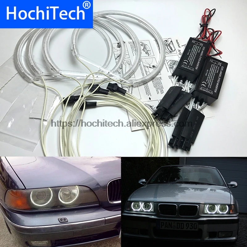 

CCFL Angel Demon Eyes Kit Warm White Halo Ring HochiTech for BMW E36 E38 E39 E46 3 5 7 Series Xenon Headlight Car Styling