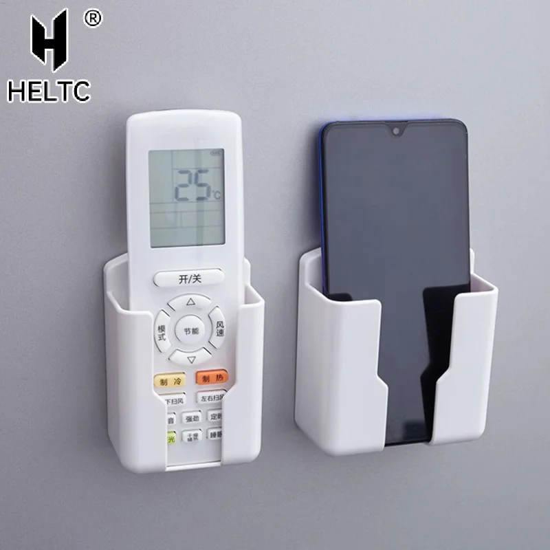 1Pc Universal Air Conditioner Remote Holder White Wall Mounted Box Storage Remote Controller Holder Phone Charging Bracket