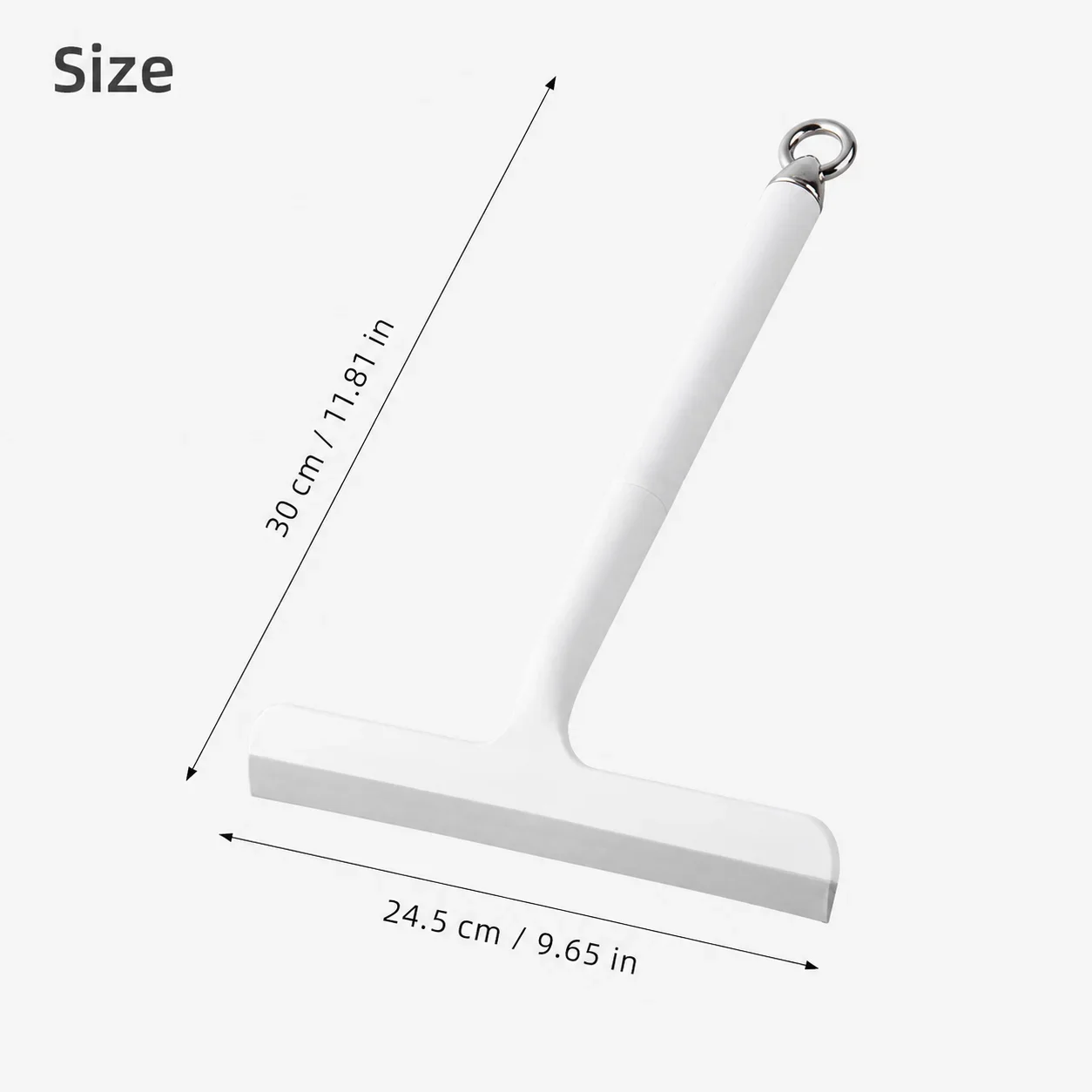 Shower Squeegee Bathroom Glass Cleaner Silicone Wiper for Windows Mirrors Smooth Surface Cleaning Tool with Hanging Ring Plastic - view 6