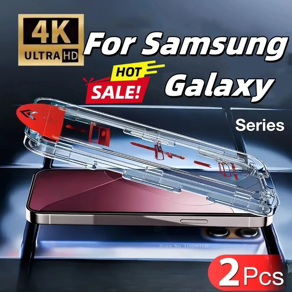 

2PCS Easy Installation Screen Protector for Samsung S25 Ultra S24 S25 Plus S22 S23 Plus FE S24 Ultra Anti-Scratch Tempered Glass