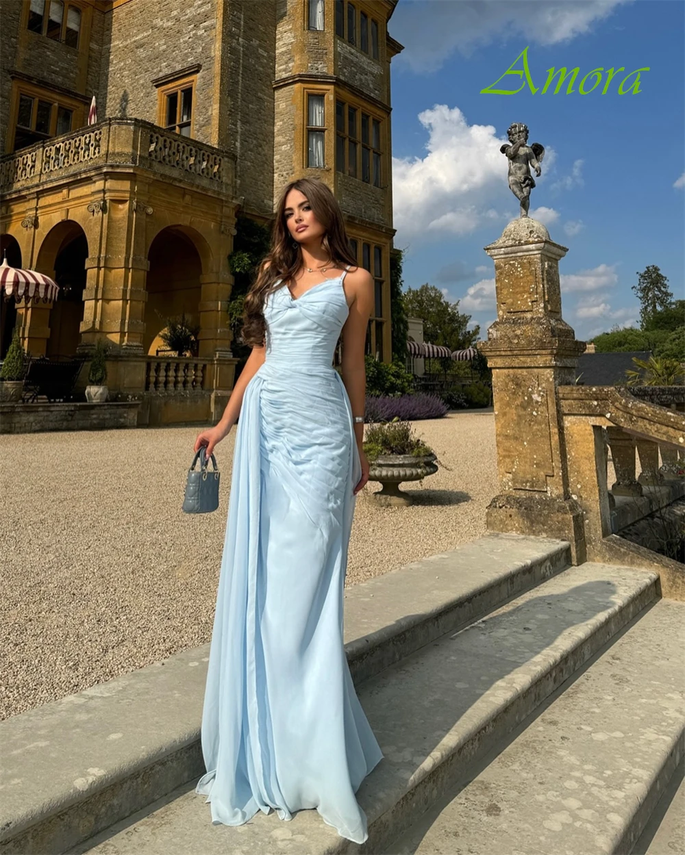 Элегантное вечернее платье на тонких бретельках по индивидуальному заказу, простые шифоновые платья для особых случаев и модные платья для выпускного вечера без рукавов