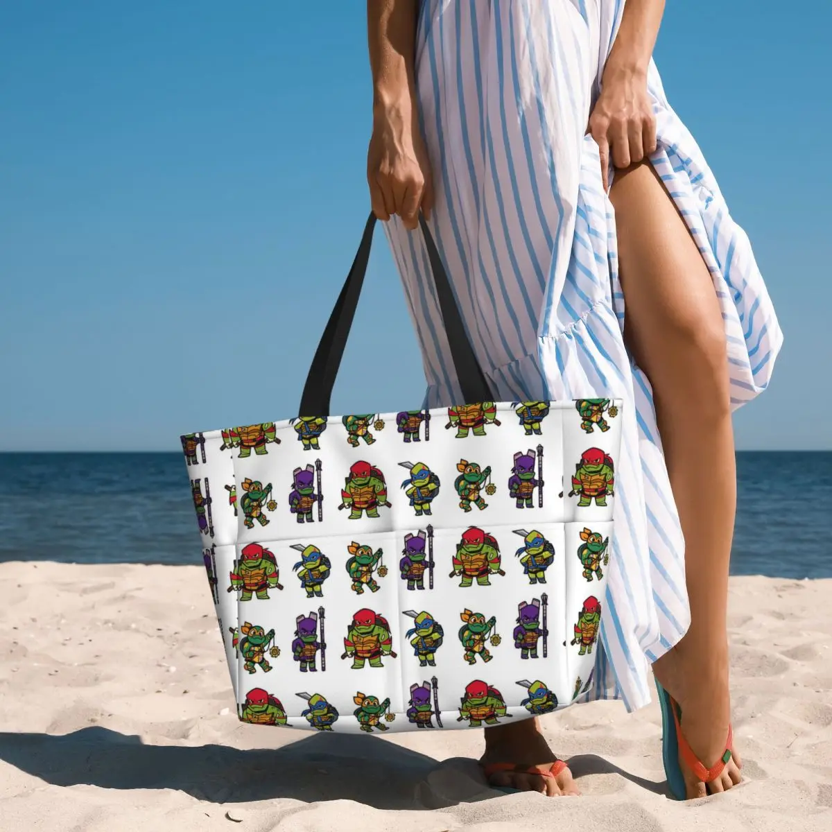ROTTMNT Mini Turtles Beach Tote Bag Sport Gym Yoga Duffle Large Tote Bag Women Travel Bag Fitness bag