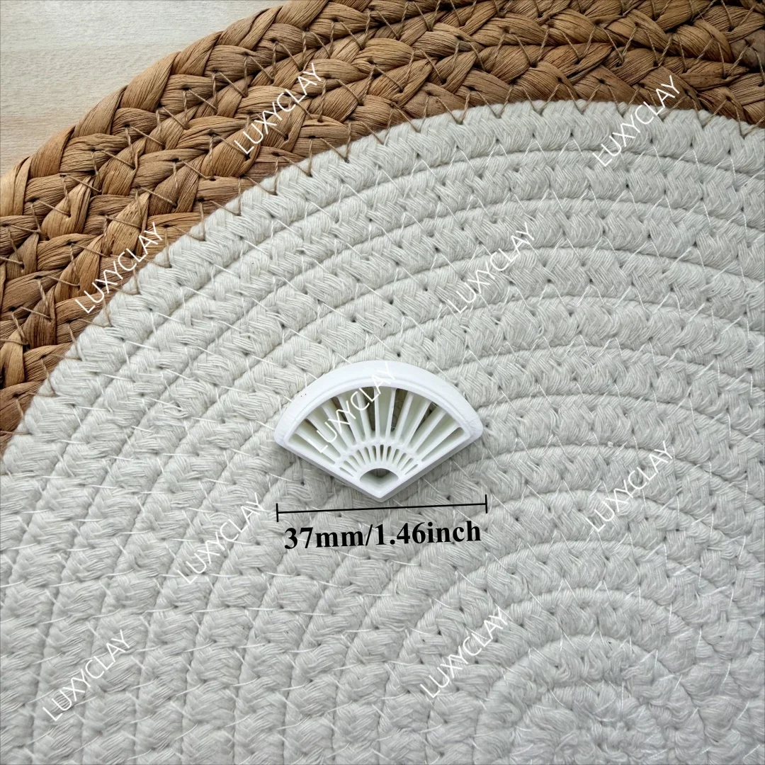1pc Striped Fan Shape Clay Cutter, Chinese Retro Fan Shape Cutters for Macrame Polymer Clay& Ceramics Earrings Jewelry Making