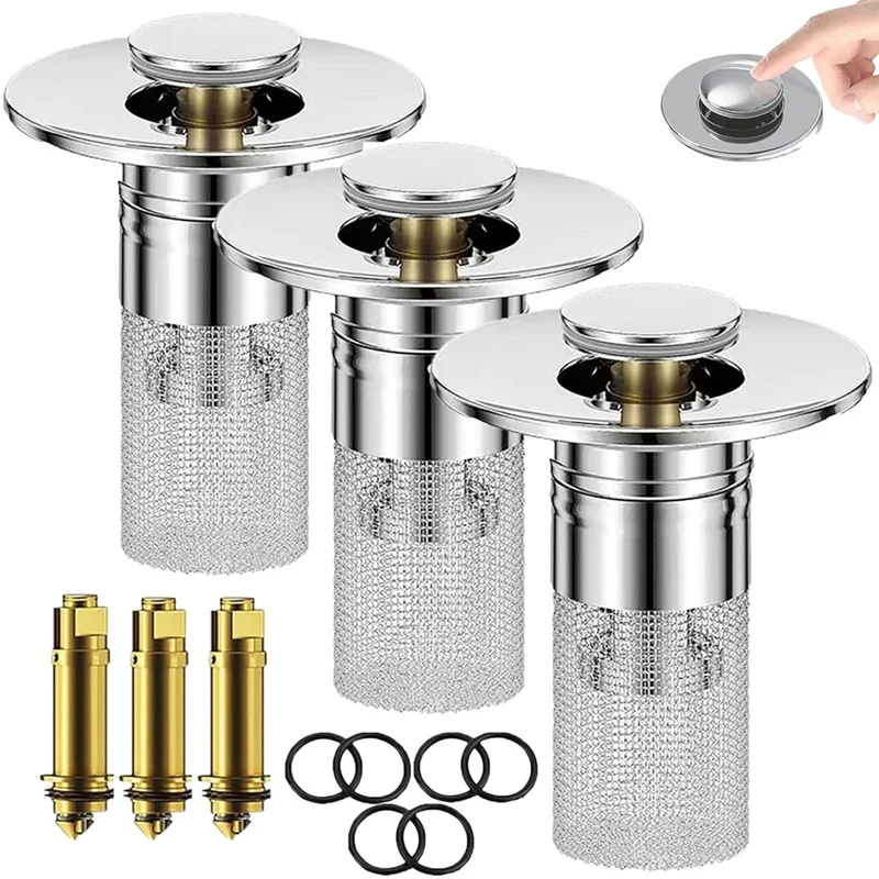 

A34R Универсальный для ванной комнаты и кухни (3 шт.) Сливный фильтр для кухонной раковины Сливный фильтр для раковины