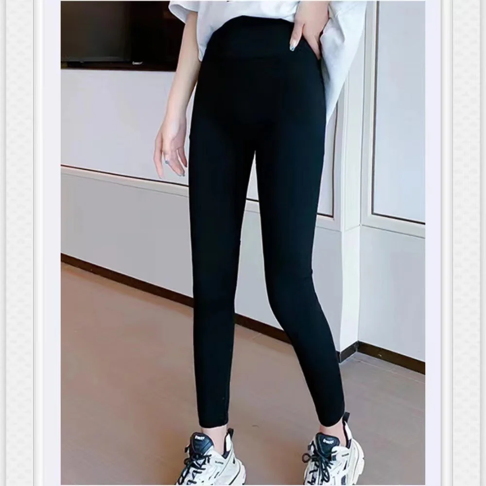High Elastic Modal Base Layer Pants Nine Points Slim Fit Outerwear Autumn Winter Spring Seasonal Style for Young Women