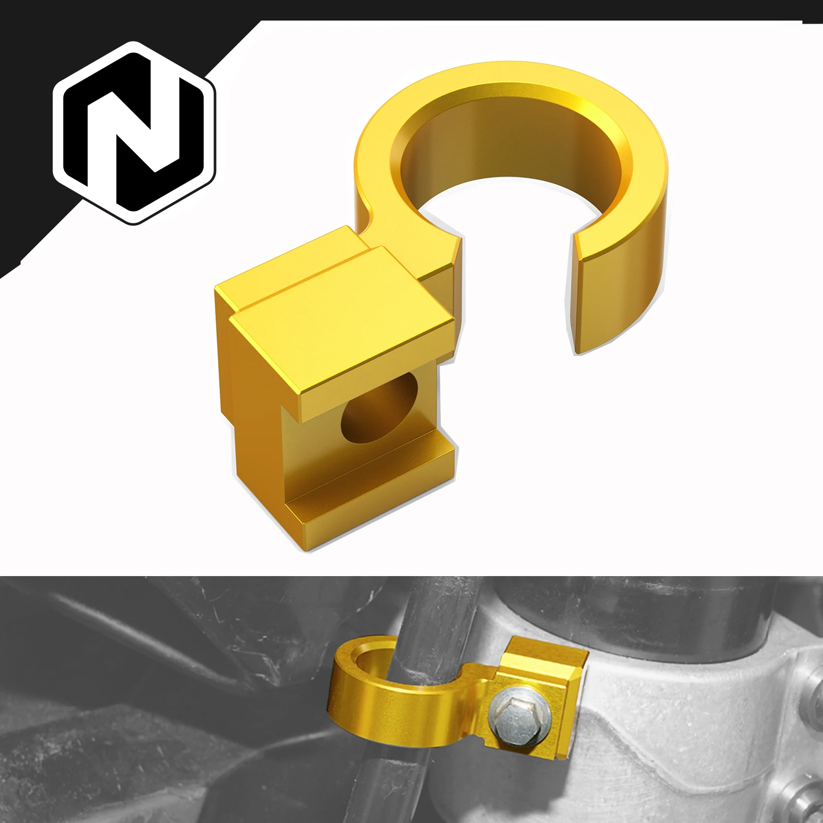 NICECNC For Suzuki DRZ400SM 2005-2024 Front Brake Hose Mounts Cable Clamp Holder RMX450Z 2010-2011 2010 Aluminum Gold Black Blue