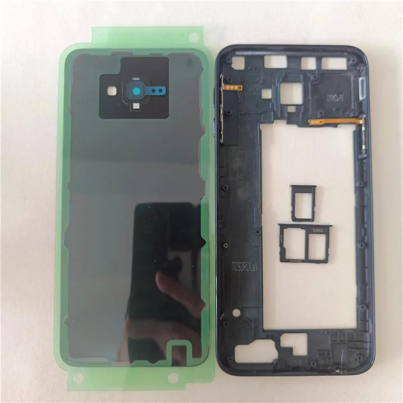 For Samsung Galaxy J4 Plus 2018 J415 J415F J415FN Housing Middle Frame+Battery Back Cover+Camera Lens+Sim Card Tray