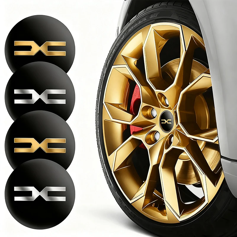 4 Uds 56mm tapas de centro de rueda de coche pegatinas con emblema para Dacia Logan Sandero Duster Lodgy Spring Jogger Dokker Stepway Bigster RS