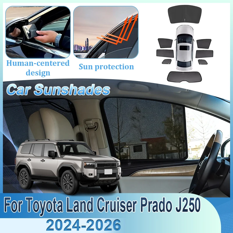 

For Toyota Land Cruiser Prado J250 2024 2025 2026 MK5 Visor Heat Insulation Mesh Sunshade UV Protection Car Shading Accessories