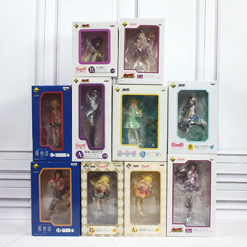 

Monogatari Series Action Figure Sengoku Nadeko Shinobu Oshino Mayoi Hachikuji Delicate Lovely Model Desktop Ornament Toys