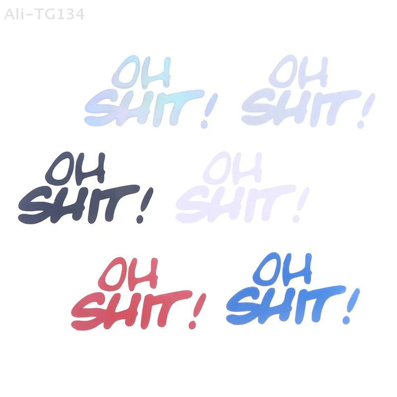 1PC Laughable OH SHIT Water-Resistant Bike Stickers for Fuel Tank Helmet Fairing Electric Scooter Vinyl Accessories.