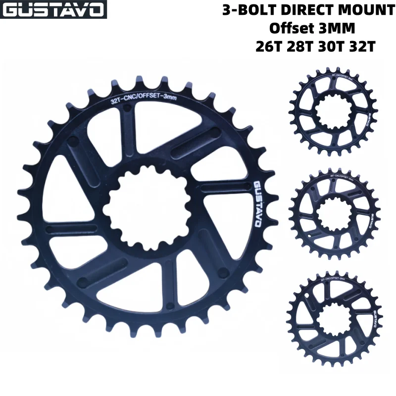 

Велосипедная звездочка GUSTAVO, 3-BOLT, смещение прямого крепления, ширина 3 мм, звездочка с узкими зубьями, детская велосипедная шатунная система 26T 28T 30T 32T